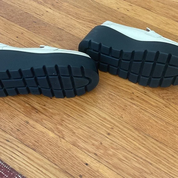 Platform Penny Loafers in Cream with Black Sole - Picture 5 of 5